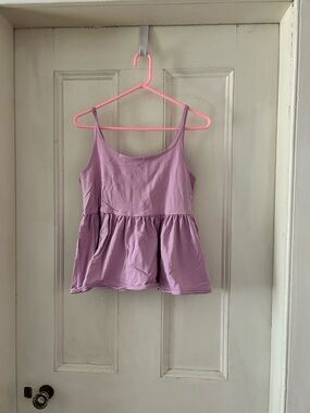 Lavender Peplum Camisole with Adjustable Straps